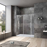 Woodbridge Frameless (72"W × 76"H) Clear Tempered Glass Shower Door - Chrome Finish