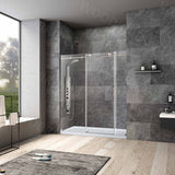 Woodbridge Frameless (72"W × 76"H) Clear Tempered Glass Shower Door - Brushed Nickel Finish