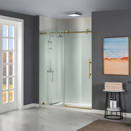 Woodbridge Frameless (60"W × 62"H) Clear Tempered Glass Shower Door