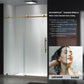 Woodbridge Frameless (60"W × 62"H) Clear Tempered Glass Shower Door - Brushed Gold Finish