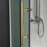 Woodbridge Frameless (72"W × 76"H) Clear Tempered Glass Shower Door - Brushed Gold Finish