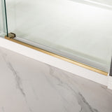 Woodbridge Frameless (72"W × 76"H) Clear Tempered Glass Shower Door - Brushed Gold Finish