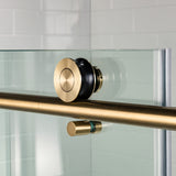 Woodbridge Frameless (60"W × 76"H) Clear Tempered Glass Shower Door - Brushed Gold Finish