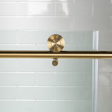 Woodbridge Frameless (72"W × 76"H) Clear Tempered Glass Shower Door - Brushed Gold Finish