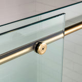 Woodbridge Frameless (60"W × 76"H) Clear Tempered Glass Shower Door - Brushed Gold Finish