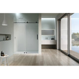 Vanity Art Frameless Single (60"W x 76"H) Sliding Shower Door - Matte Black/Soft Close