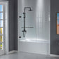 Woodbridge Frameless Hinged Bathtub 5/16 Tempered Panel (34"W x 58"H) Glass Shower Door - Matte Black Finish