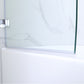 Woodbridge Frameless Hinged Bathtub 5/16 Tempered Panel (48"-3/8"W x 58"H) Glass Shower Door - Brushed Nickel Finish