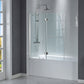 Woodbridge Frameless Hinged Bathtub 5/16 Tempered Panel (48"-3/8"W x 58"H) Glass Shower Door - Brushed Nickel Finish