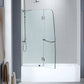 Woodbridge Frameless Hinged Bathtub 5/16 Tempered Panel (48"-3/8"W x 58"H) Glass Shower Door - Brushed Nickel Finish