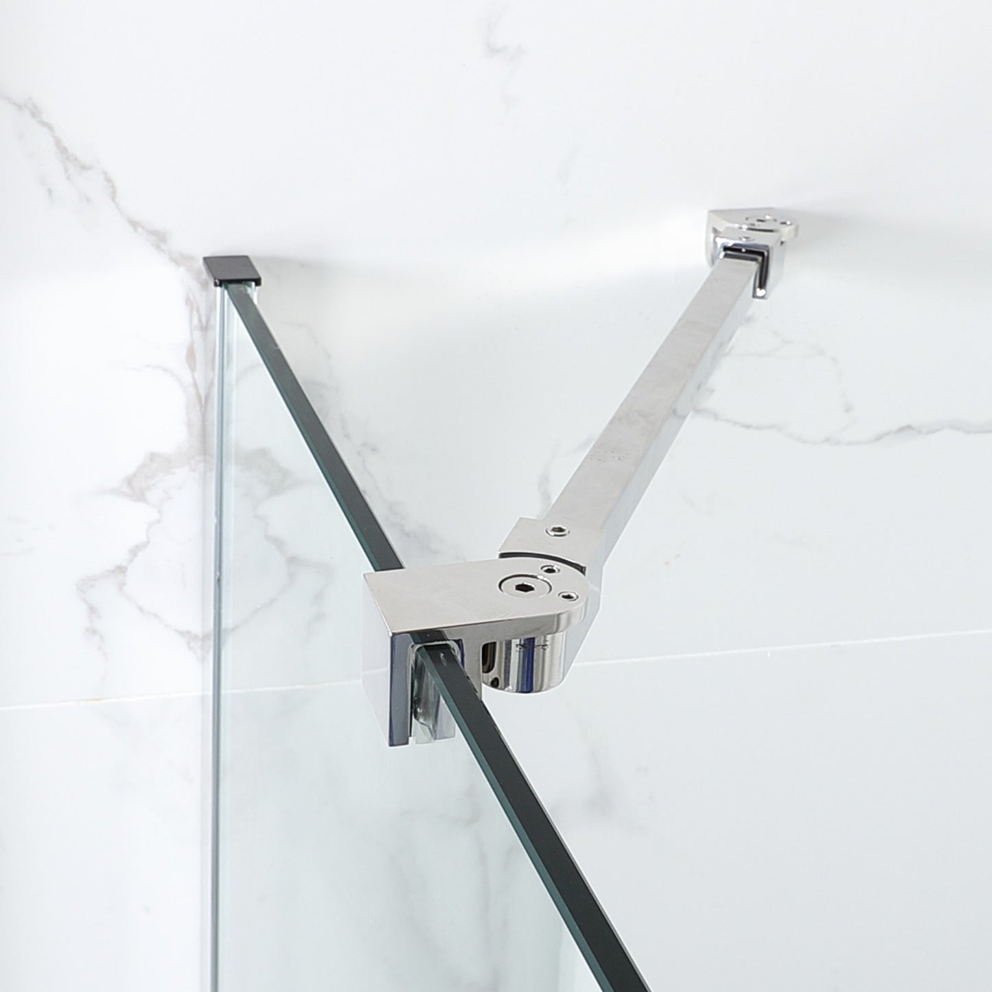 Woodbridge Frameless Hinged Bathtub 5/16 Tempered Panel (48"-3/8"W x 58"H) Glass Shower Door - Brushed Nickel Finish