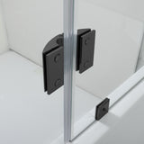 Woodbridge Frameless Hinged Bathtub 5/16 Tempered Panel (48"-3/8"W x 58"H) Glass Shower Door - Matte Black Finish