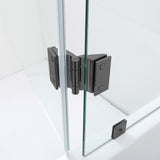 Woodbridge Frameless Hinged Bathtub 5/16 Tempered Panel (48"-3/8"W x 58"H) Glass Shower Door - Matte Black Finish