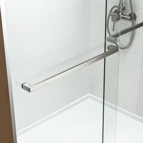 Woodbridge 2 Way Opening and Double Sliding (60"W x 62"H x 5/16") Frameless Bathtub Tempered Glass Shower Door - Brushed Nickel Finish