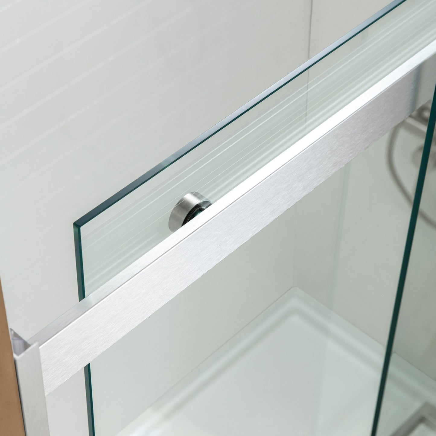 Woodbridge 2 Way Opening and Double Sliding (60"W x 62"H x 5/16") Frameless Bathtub Tempered Glass Shower Door - Brushed Nickel Finish