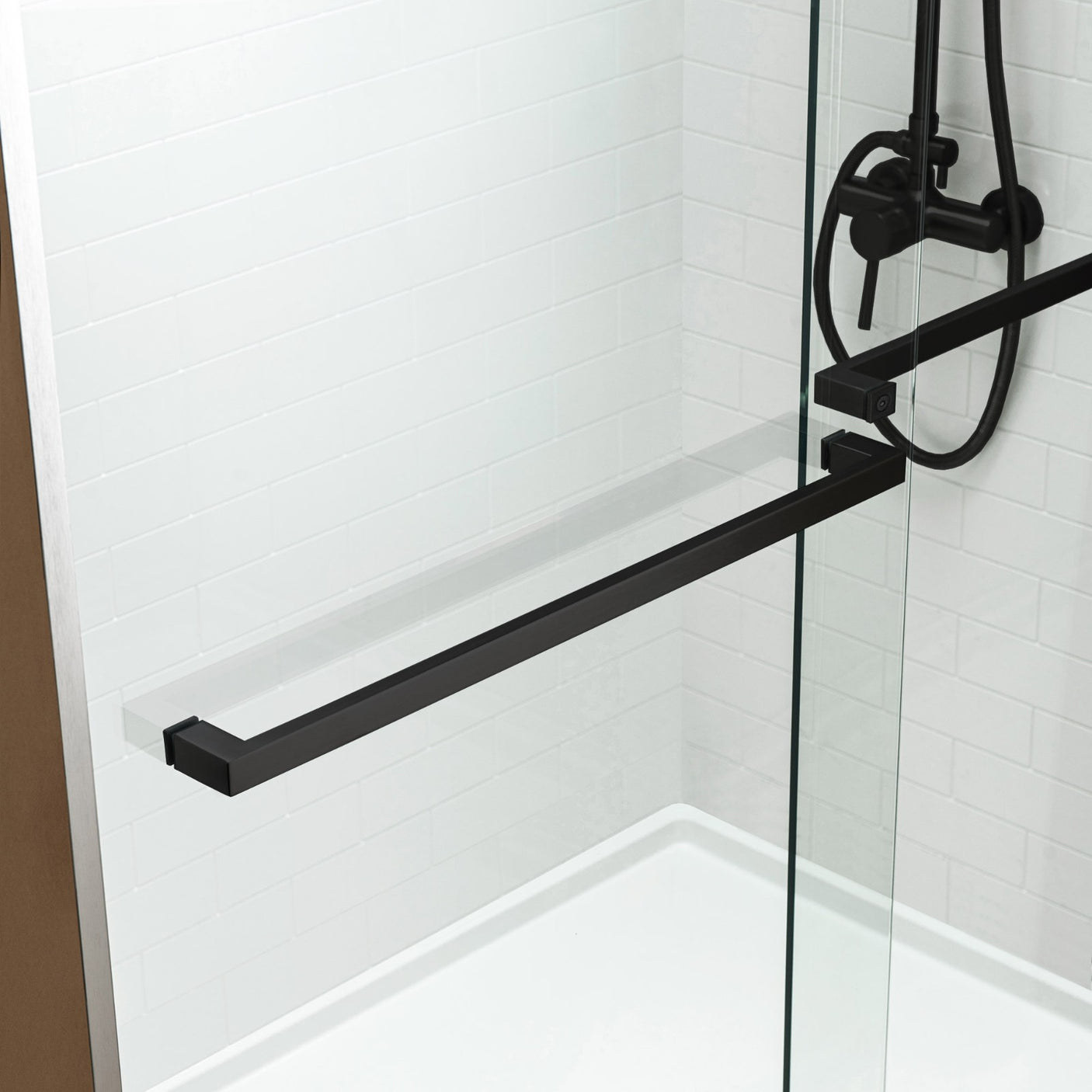 Woodbridge 2 Way Opening and Double Sliding (60"W x 62"H x 5/16") Frameless Bathtub Tempered Glass Shower Door - Matte Black Finish