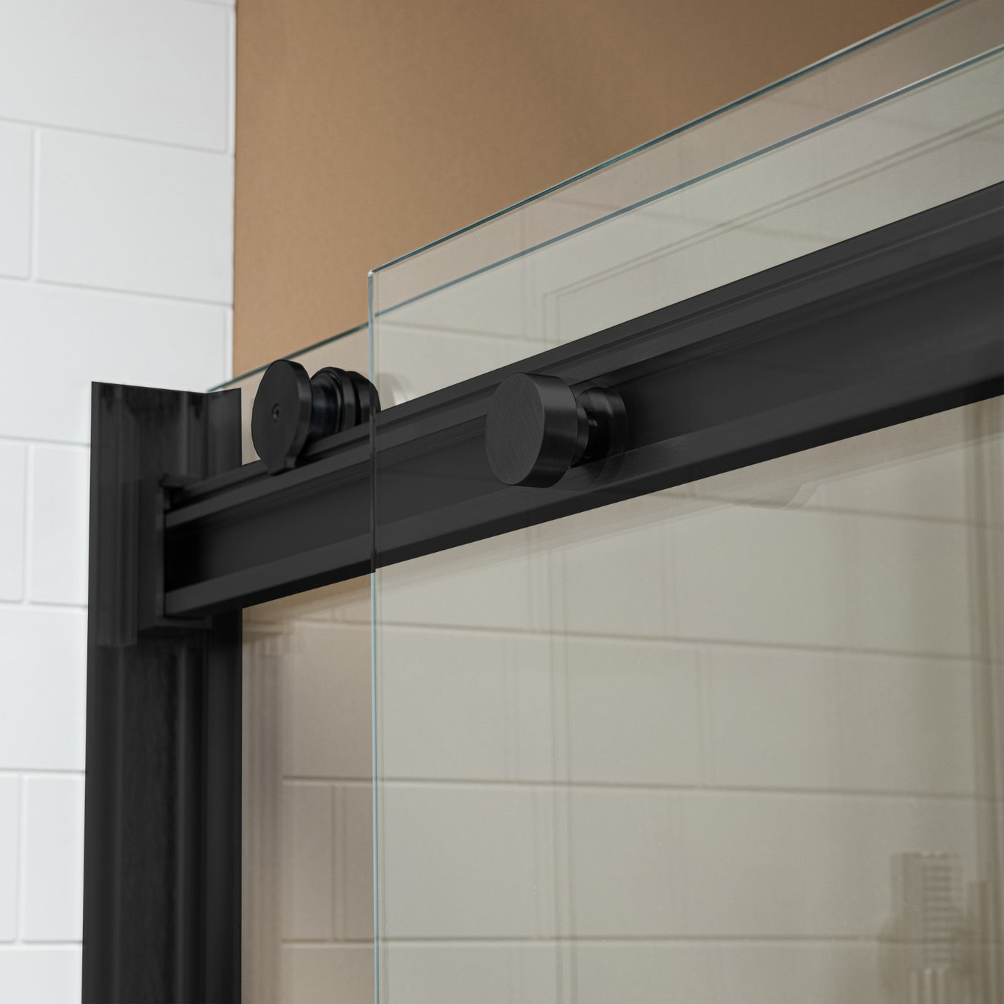 Woodbridge 2 Way Opening and Double Sliding (60"W x 62"H x 5/16") Frameless Bathtub Tempered Glass Shower Door - Matte Black Finish