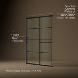 Kohler Elate® Sliding Shower door (56.3" - 59.6" W x 75.5" H) with 5/16" (8mm) thick glass in Matte Black