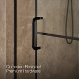 Kohler Elate® Sliding Shower door (56.3" - 59.6" W x 75.5" H) with 5/16" (8mm) thick glass in Matte Black