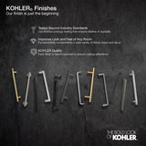 Kohler Elate® Sliding shower door (44.3" - 47.6" W x 75.5" H) with heavy 5/16" (8mm) thick Crystal Clear glass with privacy band