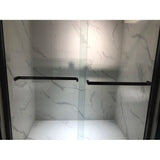 Vanity Art Frameless Bypass 2 Ways (60"W x 76"H) Sliding Glass Shower Door - Matte Black Finish