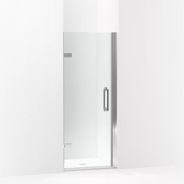 Kohler Components™ Frameless Pivot shower door (27.6 - 28.4 W x 71.6 H ) with 3/8 (10mm) thick Crystal Clear glass in Bright Polished Silver