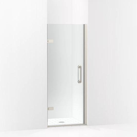 Kohler Components™ Frameless Pivot shower door (29.6" - 30.4" W x 71.6" H) with 3/8" (10mm) thick Crystal Clear glass in Anodized Brushed Nickel