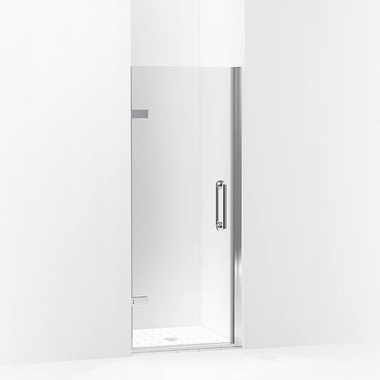 Kohler Components™ Frameless Pivot shower door (29.6" - 30.4" W x 71.6" H) with 3/8" (10mm) thick Crystal Clear glass in Bright Polished Silver