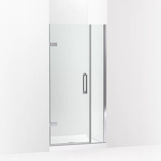 Kohler Components™ Frameless Pivot Shower Door (33.6"-34.4" W x 71.6" H) with 3/8" (10mm) thick Crystal Clear glass in Bright Polished Silver