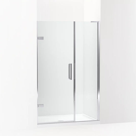 Kohler Composed™ Frameless Pivot Shower door (46" - 46.8" W x 71.8" H) with  3/8" (10mm)  thick Crystal Clear glass in Bright Polished Silver