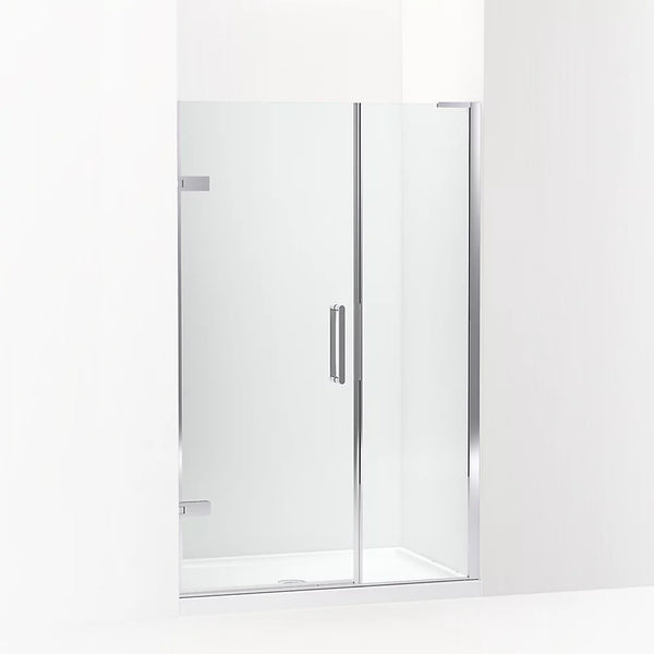 Kohler Composed™ Frameless Pivot Shower door (46 - 46.8 W x 71.8 H) with  3/8 (10mm)  thick Crystal Clear glass in Bright Polished Silver