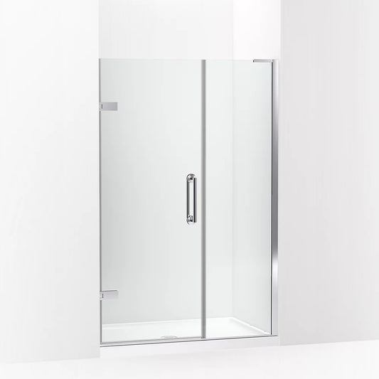 Kohler Components™ (46"-46.8" W x 71.8" H) Pivot Shower Door with 3/8" (10mm) thick glass in Bright Polished Silver