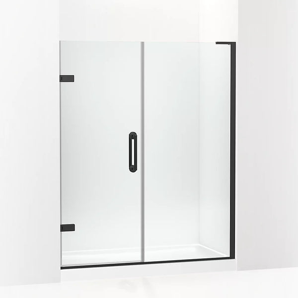 Kohler Components™ Frameless pivot shower door (57.3 - 58 W x 71.8 H) with 3/8 (10mm) thick Crystal Clear glass in Matte Black