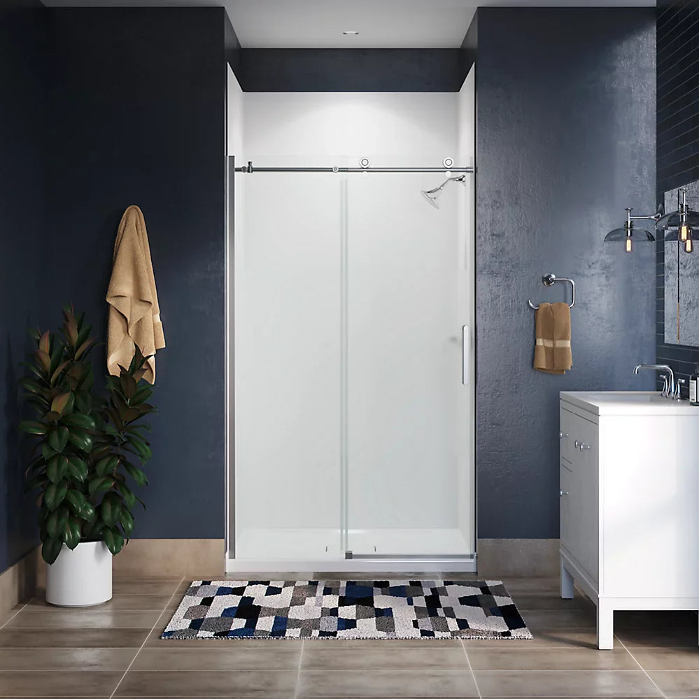 Kohler Composed™ Sliding Shower door (44.1" - 47.9" W x 78" H) with 3/8" (10mm) thick Crystal Clear glass in Anodized Brushed Nickel