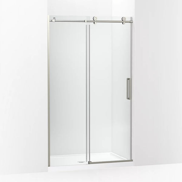 Kohler Composed™ Sliding Shower door (44.1 - 47.9 W x 78 H) with 3/8 (10mm) thick Crystal Clear glass in Anodized Brushed Nickel