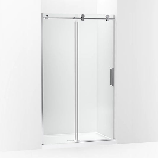 Kohler Composed™ Sliding Shower door (44.1" - 47.9" W x 78" H) with 3/8" (10mm) thick Crystal Clear glass in Bright Polished Silver