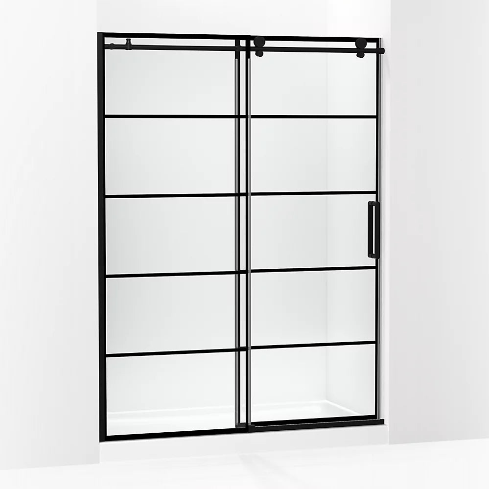 Kohler Composed™ (56.1" - 59.9" W x 78" H) Sliding shower door with 3/8" (10mm) thick glass in Matte Black