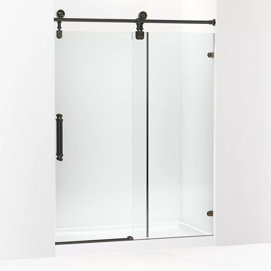 Kohler Artifacts™ (57.3" – 58.3" W x 80.9" H) Sliding Shower Door with 3/8" (10mm) thick glass in Oil-Rubbed Bronze