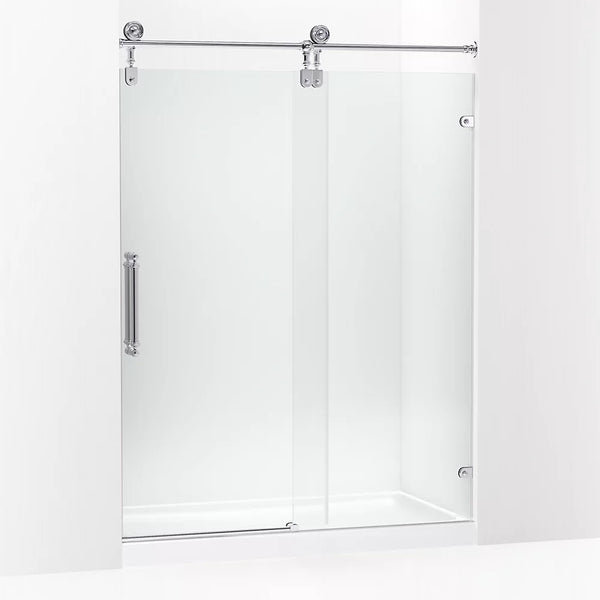 Kohler Artifacts™ (57.3 – 58.3 W x 80.9 H) Sliding Shower Door with 3/8 (10mm) thick glass in Polished Chrome