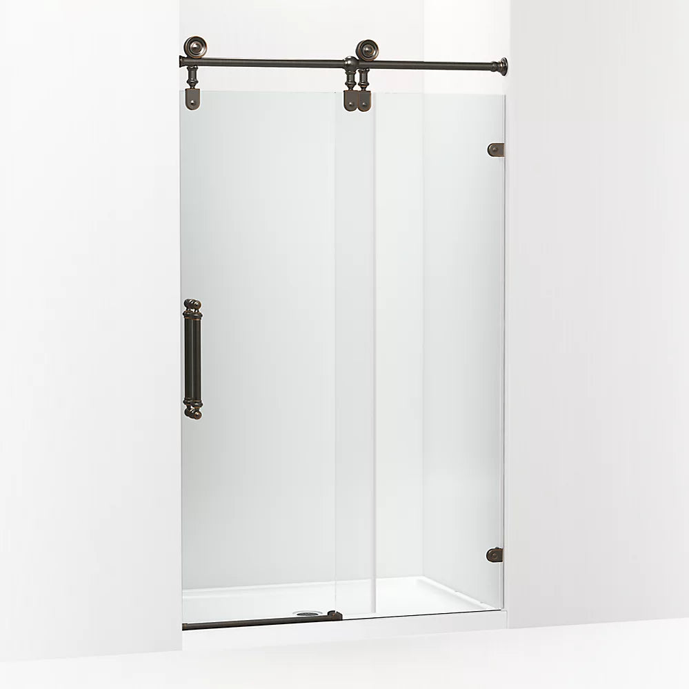 Kohler Artifacts™ (46.3" - 47.3" W x 80.9" H) Sliding Shower Door with 3/8" (10mm) thick Crystal Clear glass in Oil-Rubbed Bronze