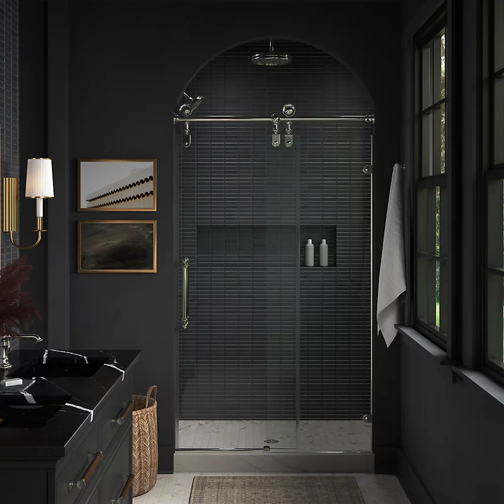 Kohler Artifacts™ (46.3" - 47.3" W x 80.9" H) Sliding Shower Door with 3/8" (10mm) thick Crystal Clear glass in Oil-Rubbed Bronze