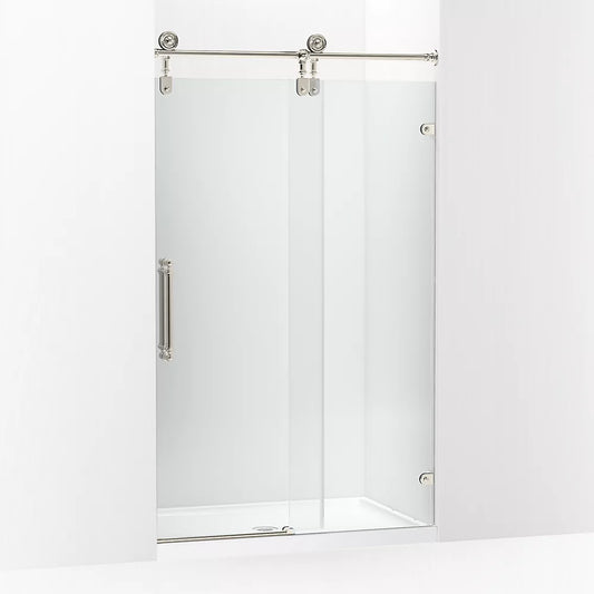 Kohler Artifacts™ (46.3" - 47.3" W x 80.9" H) Sliding Shower Door with 3/8" (10mm) thick Crystal Clear  glass in Vibrant Polished Nickel