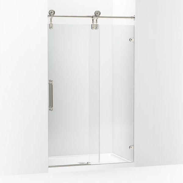 Kohler Artifacts™ (46.3 - 47.3 W x 80.9 H) Sliding Shower Door with 3/8 (10mm) thick Crystal Clear  glass in Vibrant Polished Nickel