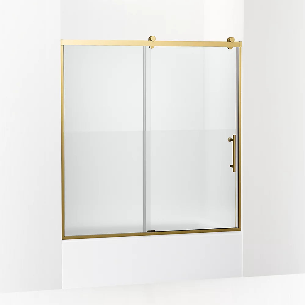 Kohler Rely® Sliding Bath door (56.6" - 59.6" W x 62.5" H) with 3/8" (10mm) thick Crystal Clear glass