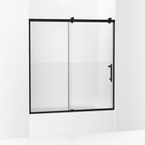 Kohler Rely® Sliding Bath door (56.6" - 59.6" W x 62.5" H) with 3/8" (10mm) thick Crystal Clear glass