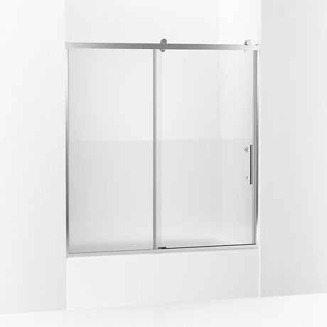 Kohler Rely® Sliding Bath door (56.6" - 59.6" W x 62.5" H) with 3/8" (10mm) thick Crystal Clear glass