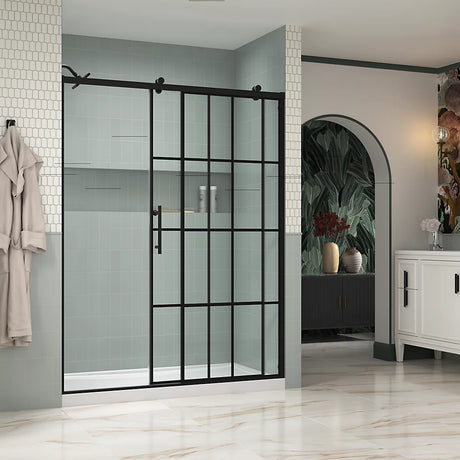 Kohler Rely® Sliding Shower door (44.6" - 47.6" W x 77" H) with 3/8" (10mm) thick glass in Matte Black