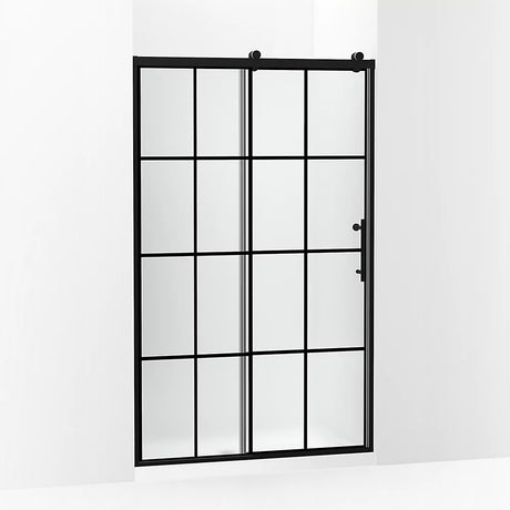 Kohler Rely® Sliding Shower door (44.6" - 47.6" W x 77" H) with 3/8" (10mm) thick glass in Matte Black