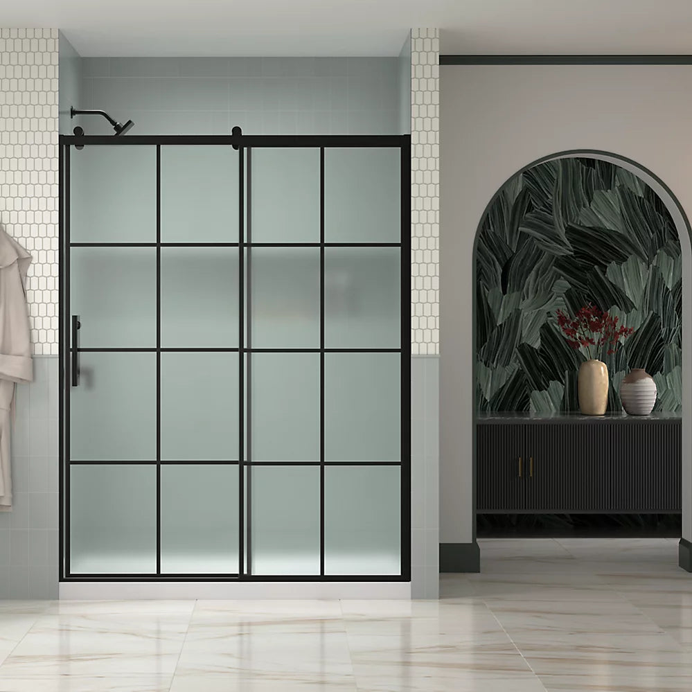 Kohler Rely® Sliding Shower door (44.6" - 47.6" W x 77" H) with 3/8" (10mm) thick glass in Matte Black