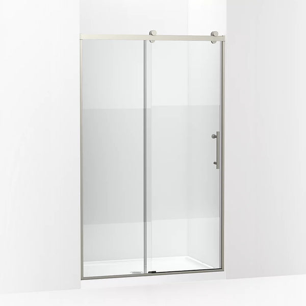 Kohler Rely® (44.6 – 47.6 W x 77 H) Sliding Shower door with 3/8 (10mm) thick glass in Anodized Brushed Nickel